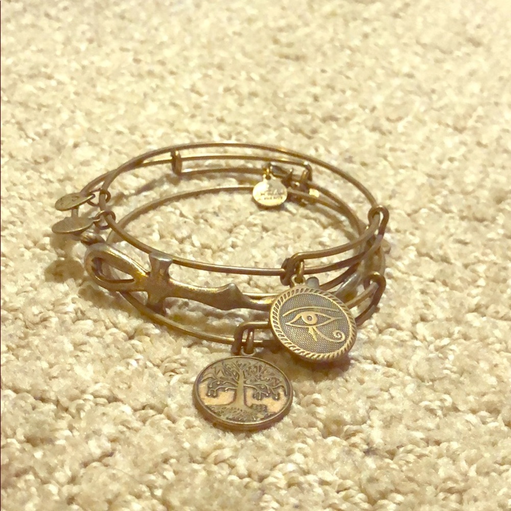 (3) Alex & Ani Bracelets - worn in